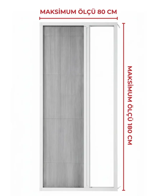 Cam Balkon Kasalı Akordeon Sineklik Beyaz (Tek Kanat / Max 80x180)