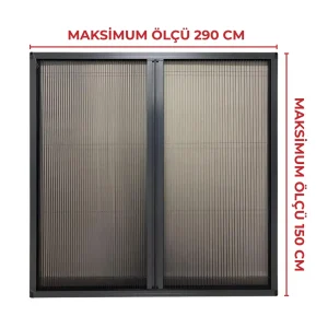 Maksi Akordeon DUBLE Pencere Sineklik Antrasit