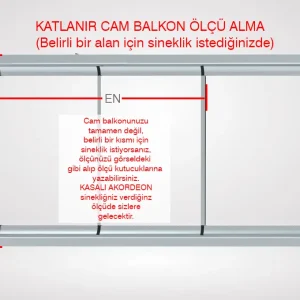 Cam Balkon Kasalı Akordeon Sineklik Antrasit (Tek Kanat / Max 80x180)