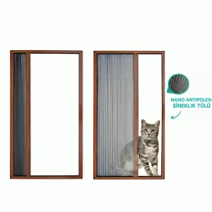 KEDİ Tüllü Akordeon Kapı Sineklik Altınmeşe