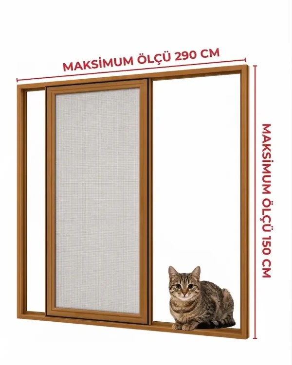 Sürme Kedi Tüllü Pencere Sineklik Altınmeşe (Max 290x150)