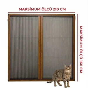 KEDİ Tüllü DUBLE Akordeon Pencere Sineklik Altınmeşe