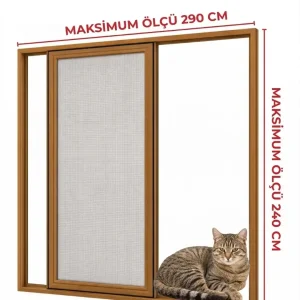 Sürme Kedi Tüllü Kapı Sineklik Altınmeşe (Max 290x240)
