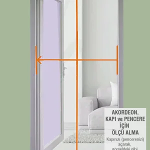 KEDİ Tüllü DUBLE Akordeon Kapı Sineklik Beyaz