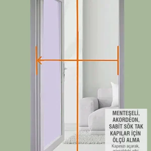 KEDİ Tüllü Menteşeli KAPI Sineklik Beyaz