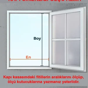 Sabit Kapı Sineklik Beyaz
