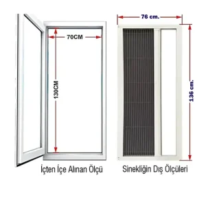 Akordeon DUBLE Pencere Sineklik Beyaz