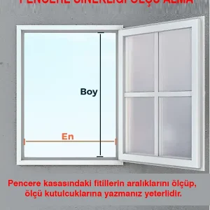 Sabit Pencere Sineklik Beyaz
