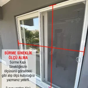 Sürme Sineklik Pencere Beyaz (Max 170x150)